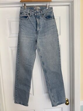 Abercrombie & Fitch Light Blue High-Rise Straight Jeans